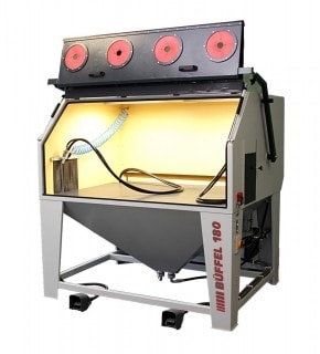 Büffel 180 | cabina de chorro inyector | con sistema de filtro de cartucho integrado